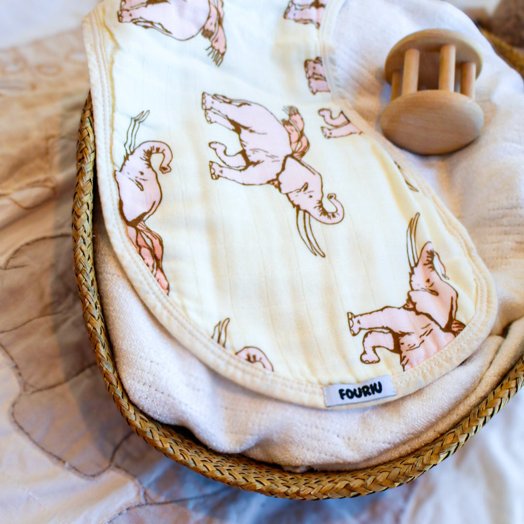 Organic Bamboo Cotton Baby Burp Cloth- Burpyphant