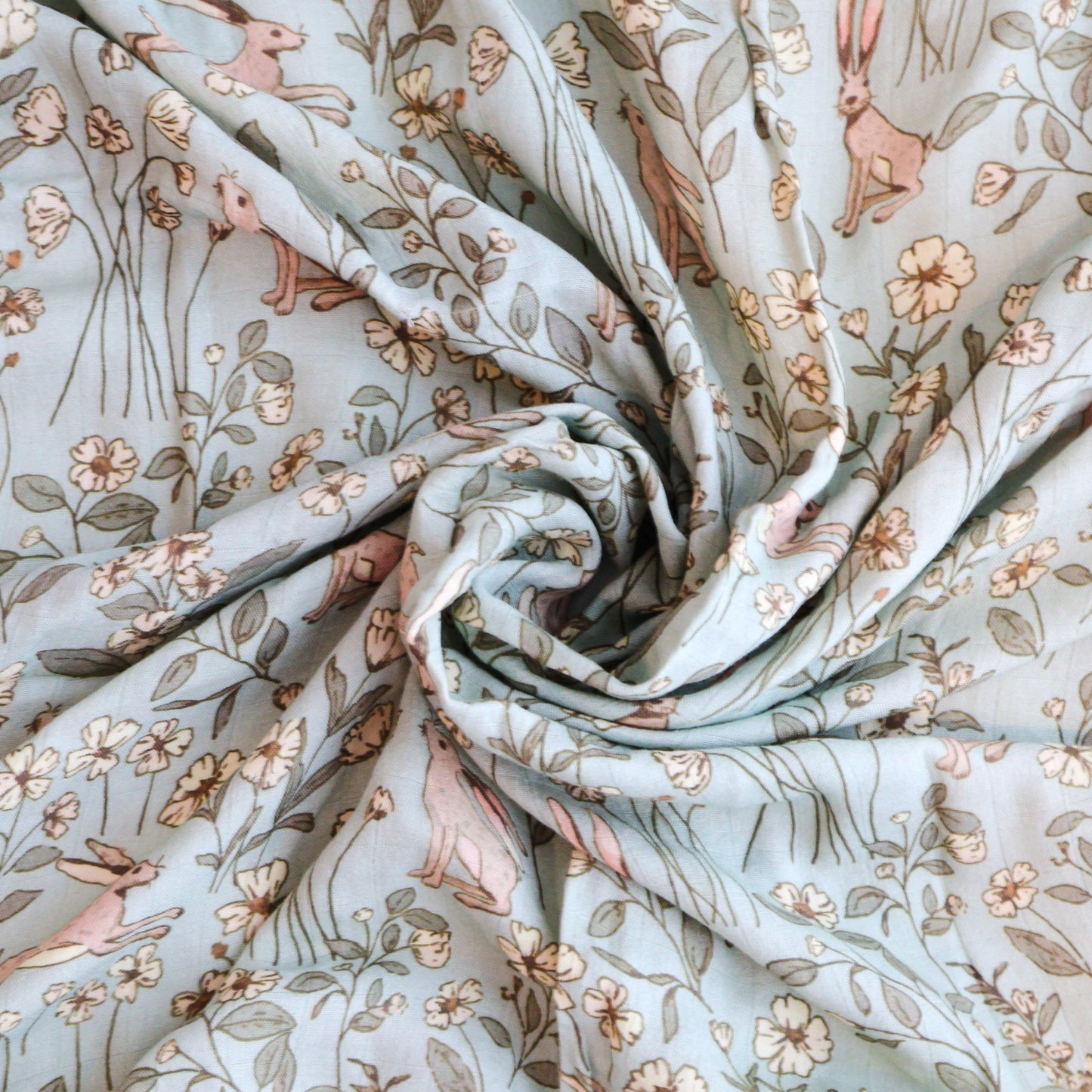 Fouriu Organic Bamboo Swaddle Blanket- Whimsical Bunny