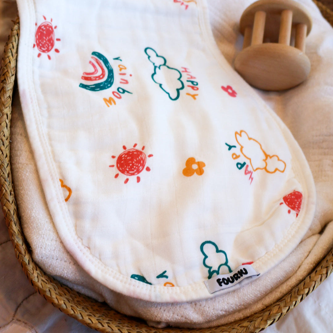 Organic Bamboo Cotton Baby Burp Cloth- Sunnyburps