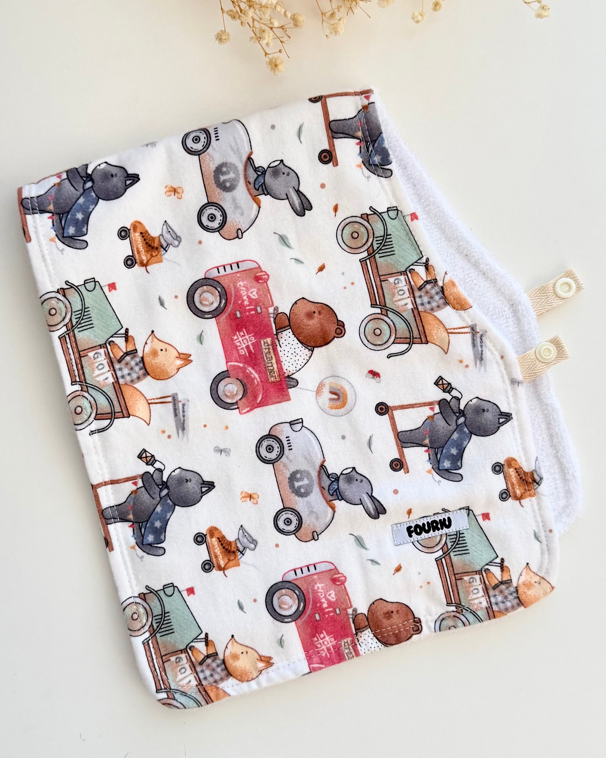 Handmade travel fellas 2 in 1 burp cloth made from 100% cotton can be a burp cloth or baby bib/dribble bib