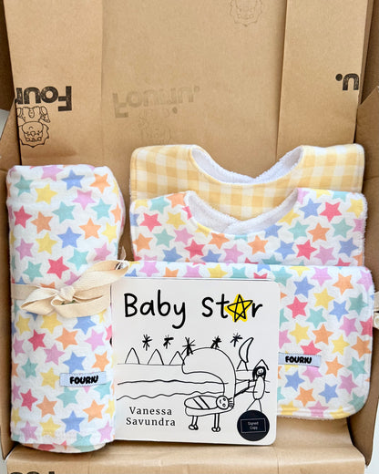 Handmade baby essential gift set Australia made of 100% cotton with swaddle blanket dribble bib/ baby bib and burp cloth