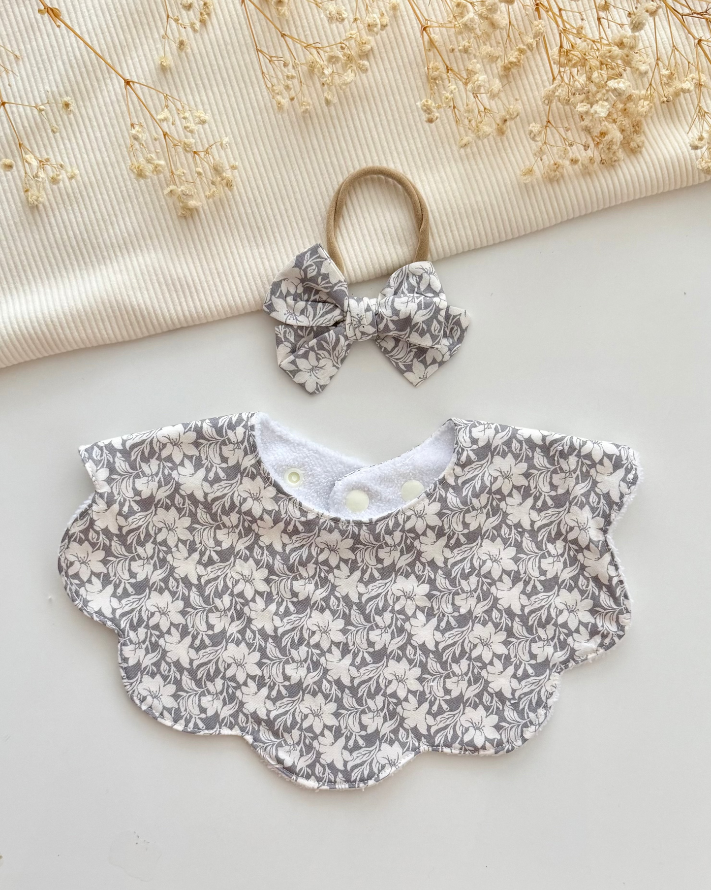 Farisha Scallop Bib- Ashen