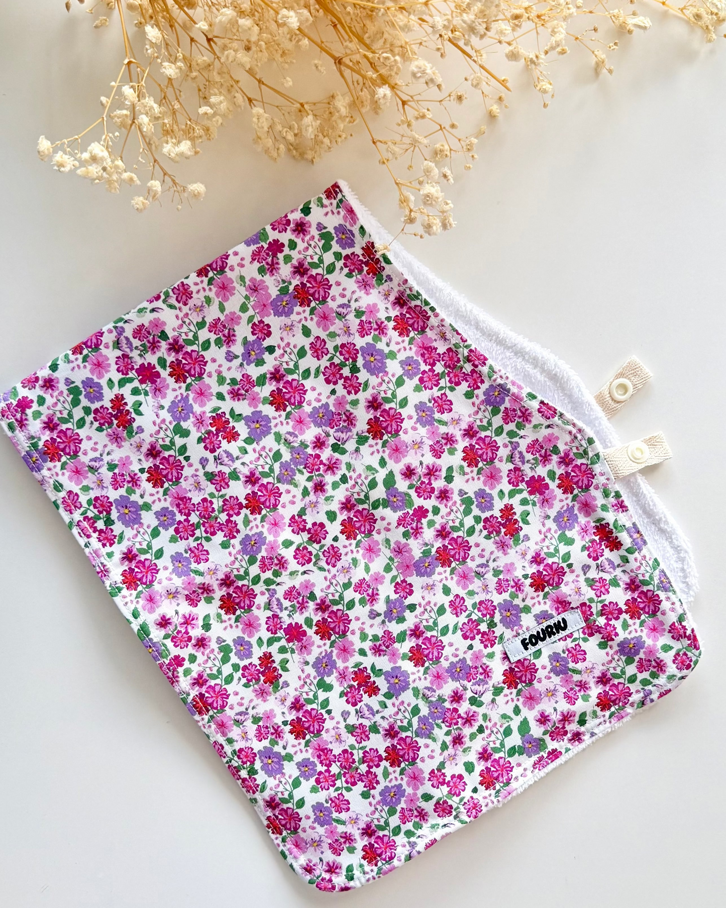 Fouriu Pink floral 2in1 Burp cloth