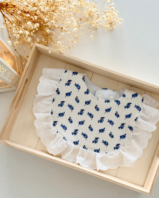 Sofia Frilly Bib- Blue Daisy