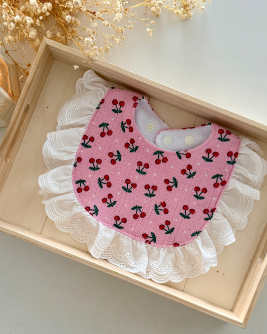 Sofia Frilly Bib- Cherry Love
