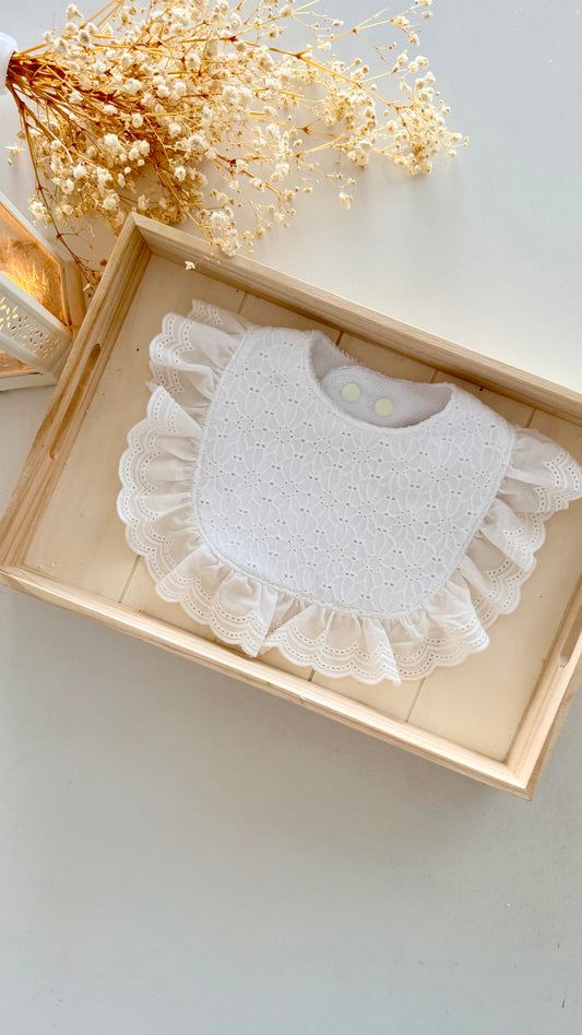 Sofia Frilly Bib- Pure Bloom