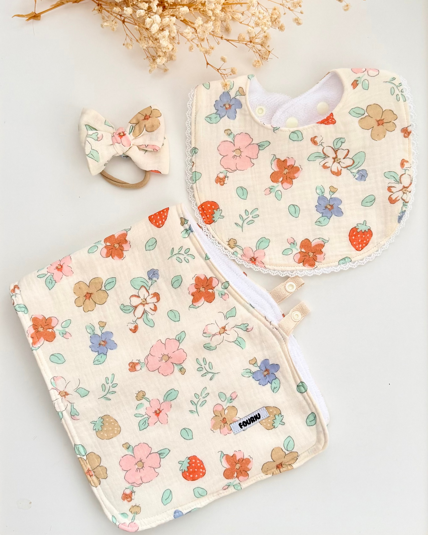 Baby Essential Bundle- Flowers and Strawberries