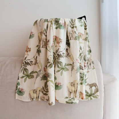 Fouriu Organic Bamboo Swaddle Blanket- Jungle Jaunt