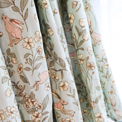 Fouriu Organic Bamboo Swaddle Blanket- Whimsical Bunny
