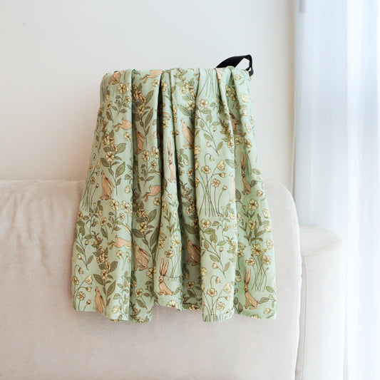Fouriu Organic Bamboo Swaddle Blanket- Whimsical Bunny