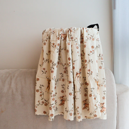 Fouriu Organic Bamboo Swaddle Blanket- Forest Fawn