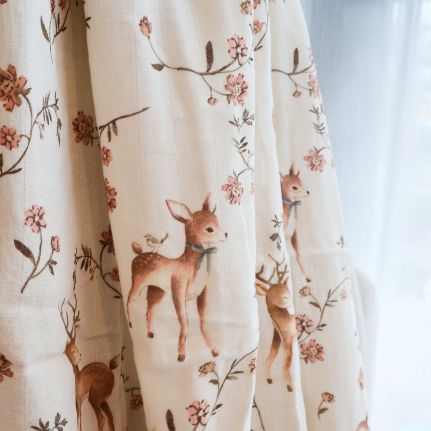 Fouriu Organic Bamboo Swaddle Blanket- Forest Fawn