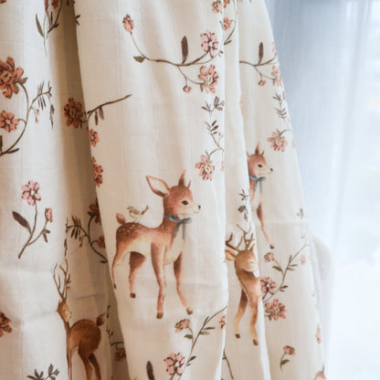 Fouriu Organic Bamboo Swaddle Blanket- Forest Fawn