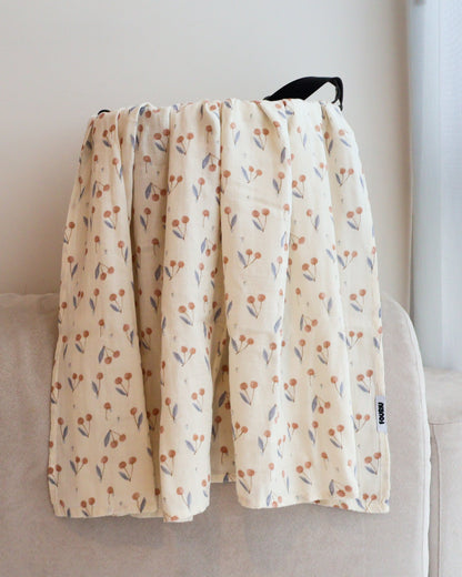 Fouriu Organic Bamboo Swaddle Blanket- Cherry Love