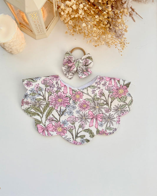 Farisha Scallop Bib- Pink Blossom
