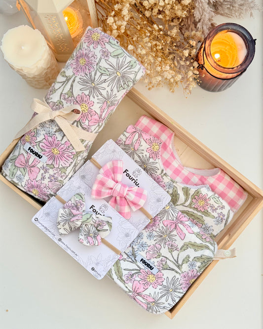 Handmade Baby Essential Gift Set- Pink Magnolia in U Shape(FREE SHIPPING)