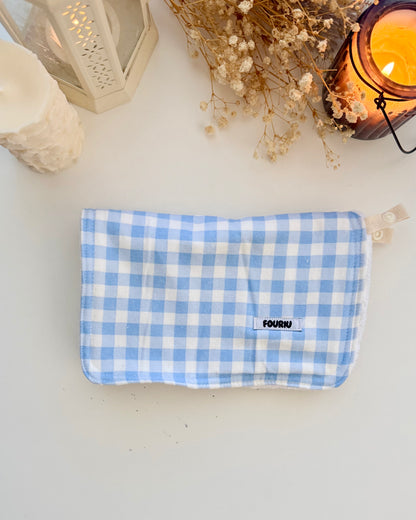 Handmade 2 in 1 Burp Cloth- Light blue Gingham