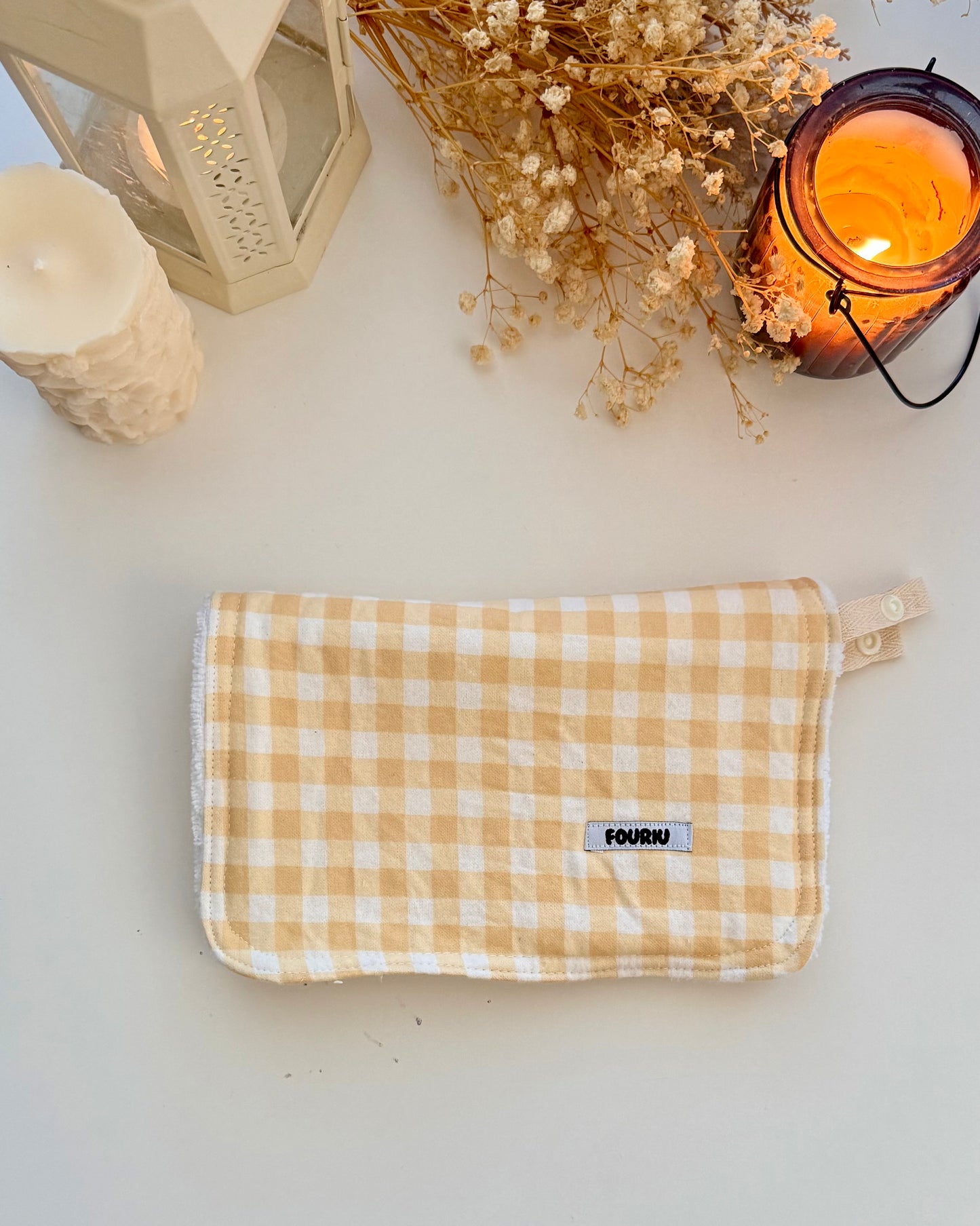Handmade 2 in 1 Burp Cloth- Yellow Gingham