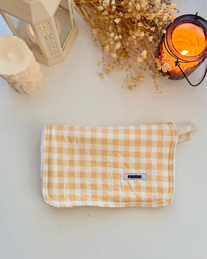 Handmade 2 in 1 Burp Cloth- Yellow Gingham