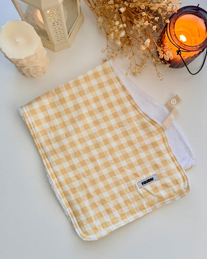 Handmade 2 in 1 Burp Cloth- Yellow Gingham