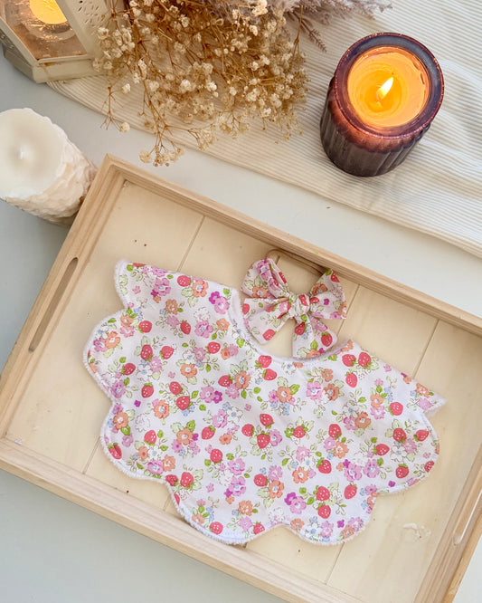 Farisha Scallop Bib-Sweet Strawberries