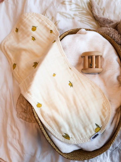 Organic Bamboo Cotton Baby Burp Cloth- Lemonyburp