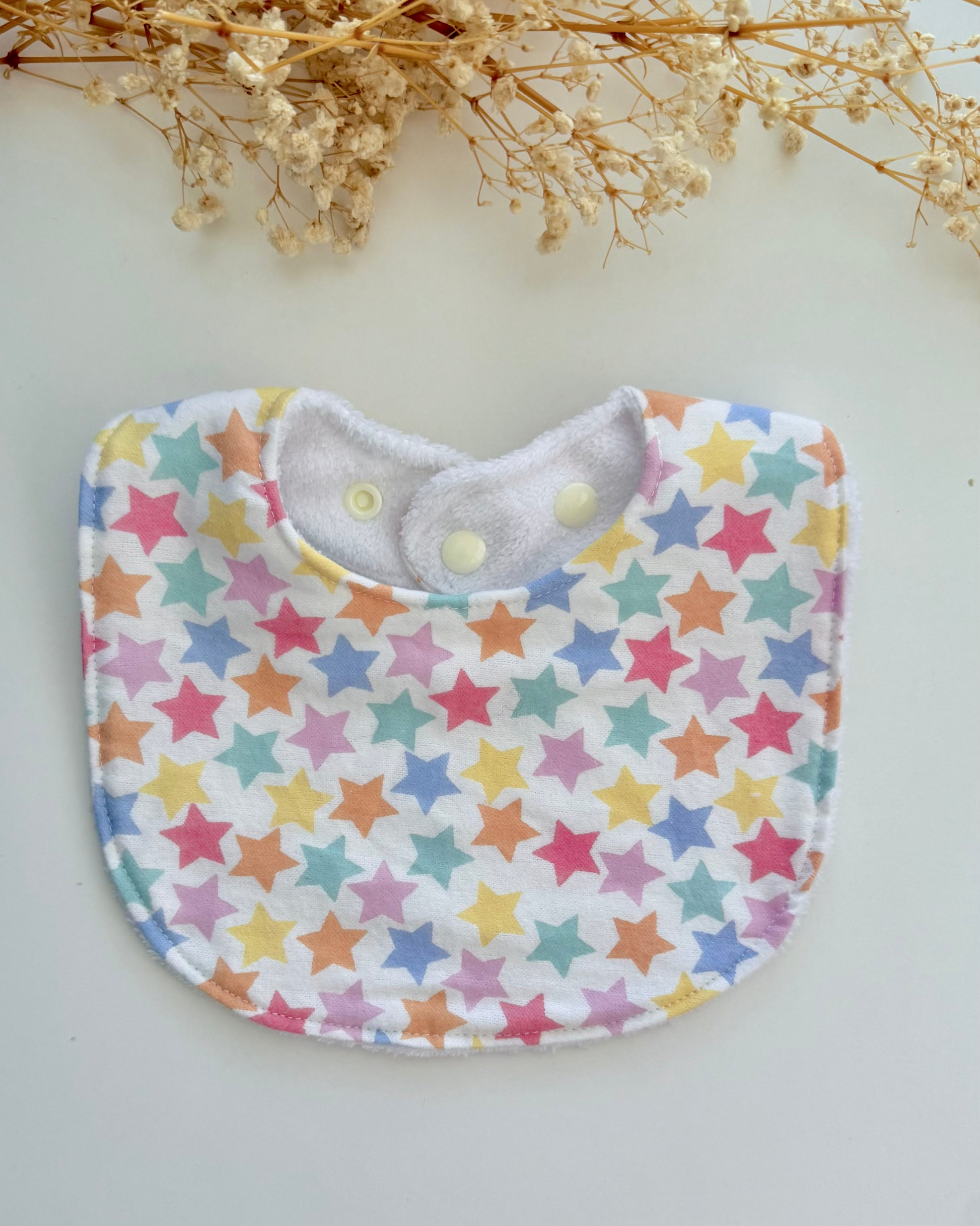 Handmade baby bib/ dribble bib with star pattern Australia made of 100% cotton gender neutral