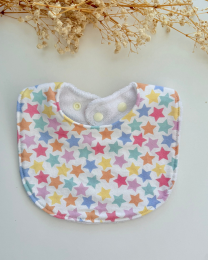Handmade baby bib/ dribble bib with star pattern Australia made of 100% cotton gender neutral