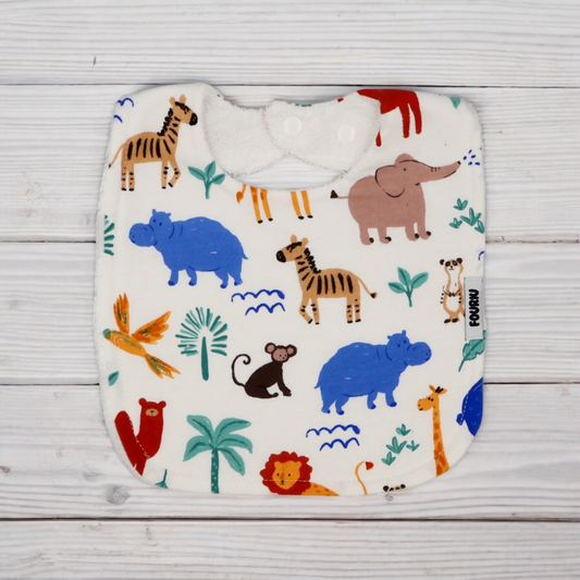Fouriu Jersey Organic Cotton Bib- Safari Friends