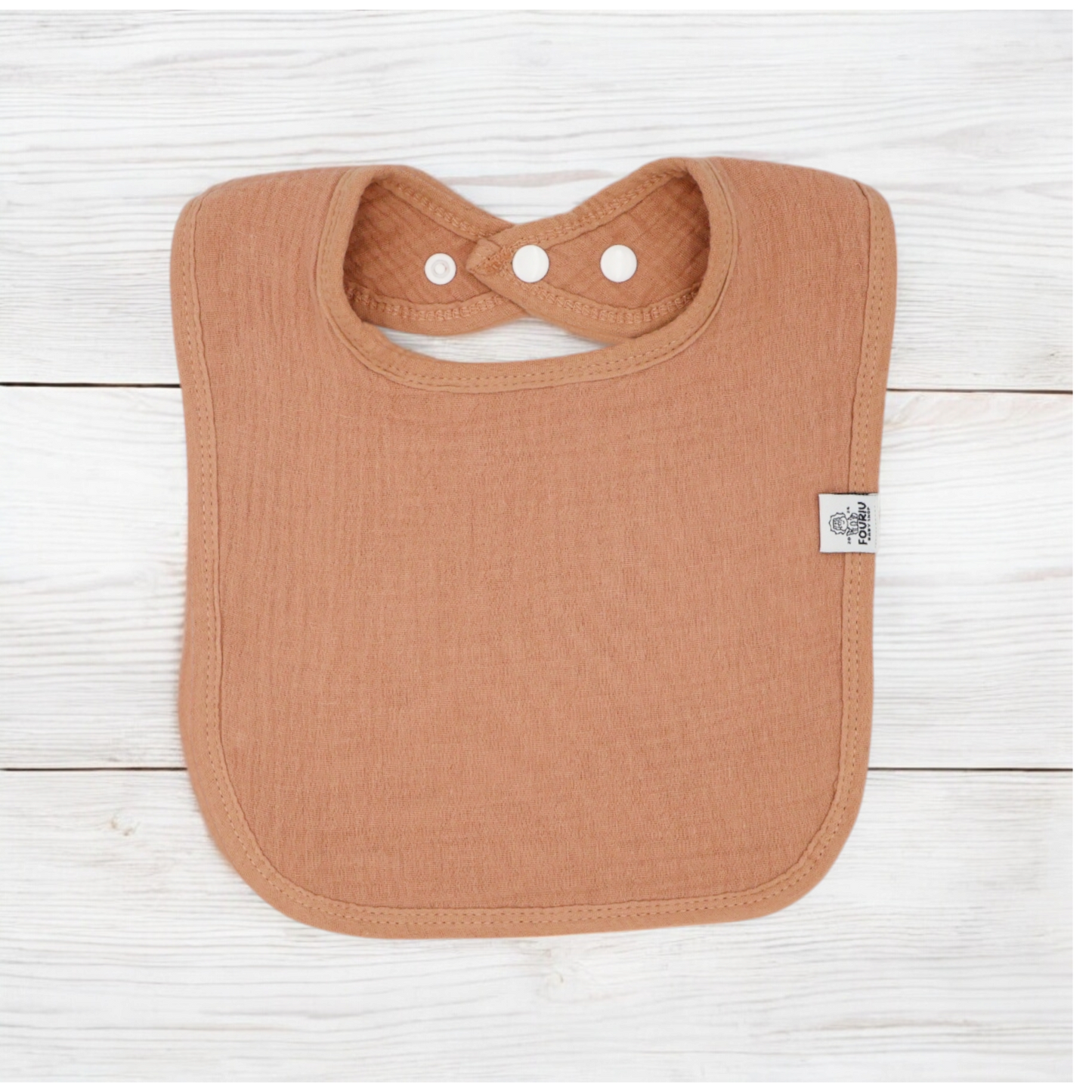 Fouriu Muslin Cotton Cuddle Bib- Whiskey Tan