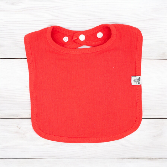 Fouriu Muslin Cotton Cuddle Bib- Peach Salmon