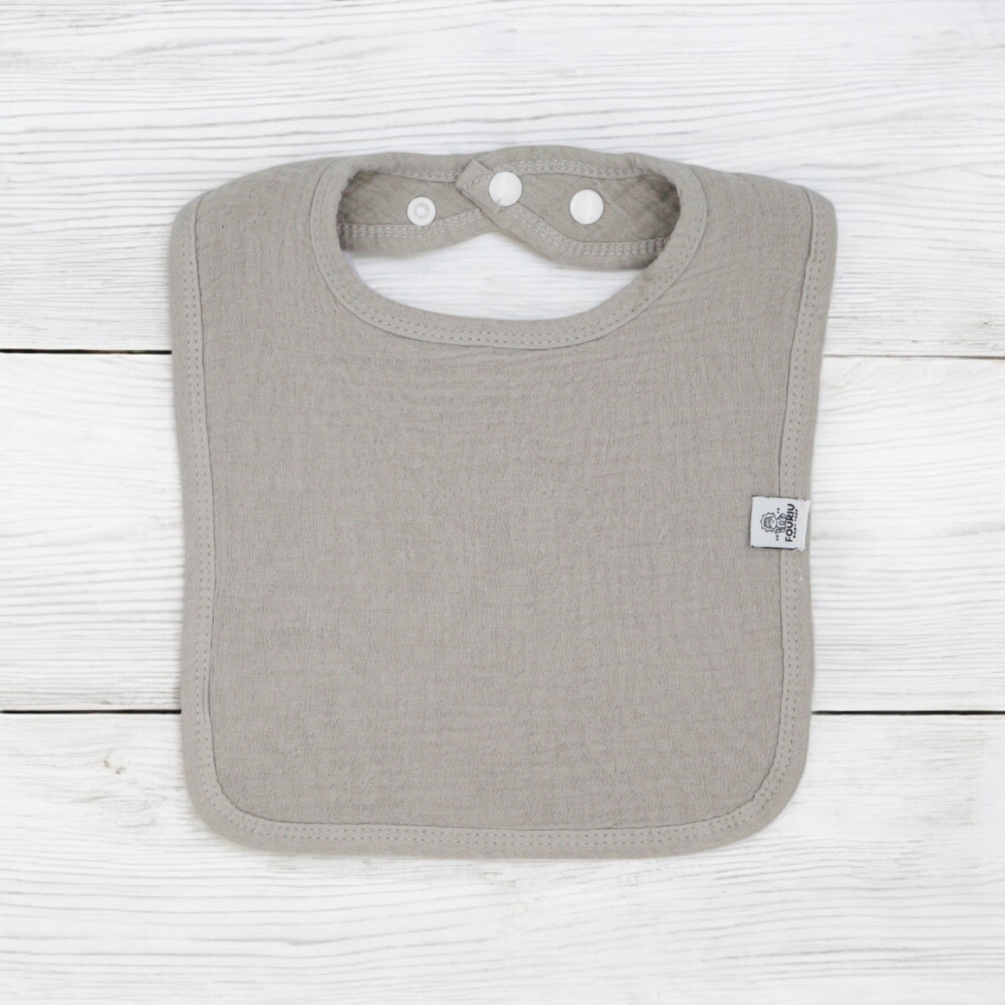 Fouriu Muslin Cotton Cuddle Bib- Gray