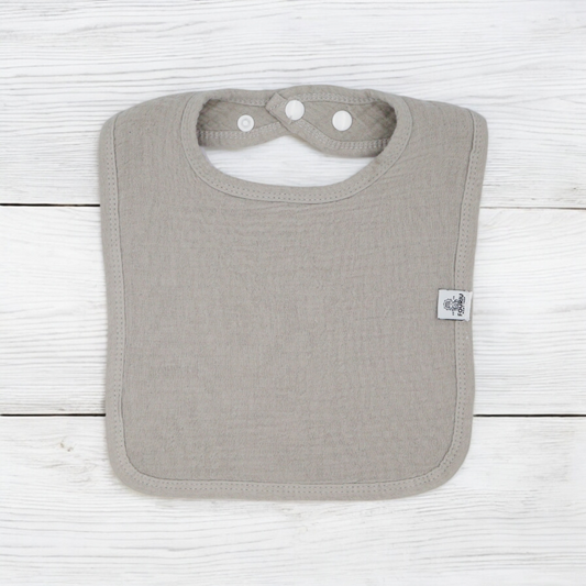 Fouriu Muslin Cotton Cuddle Bib- Gray