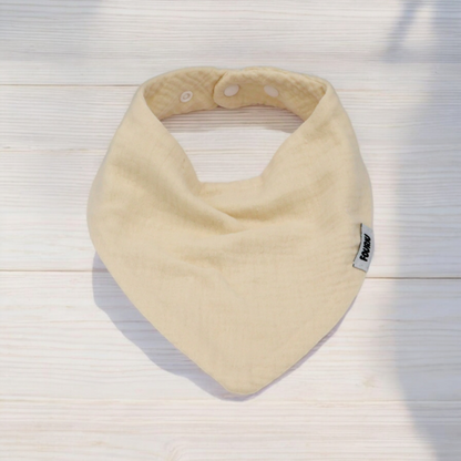 Fouriu Muslin Cotton Bandana Bib- Cream