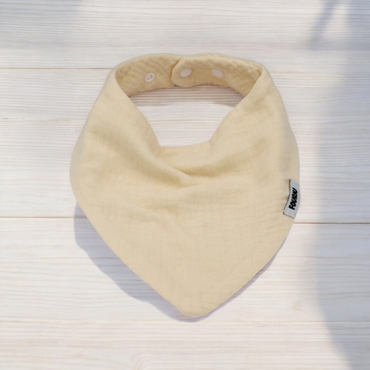 Fouriu Muslin Cotton Bandana Bib- Cream