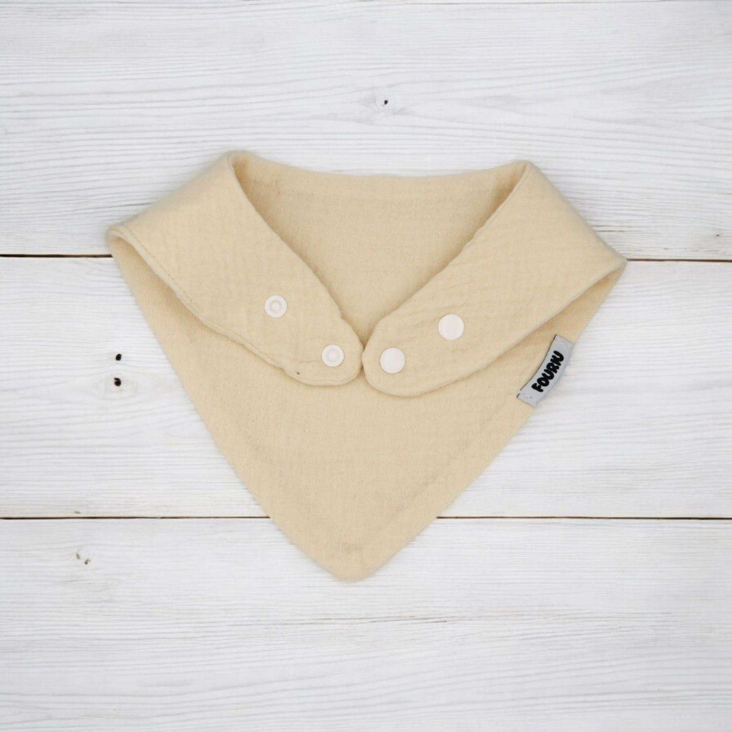 Fouriu Muslin Cotton Bandana Bib- Cream