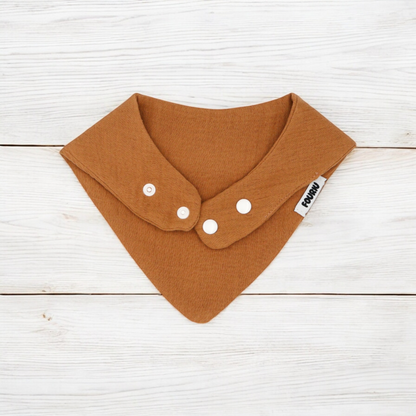 Fouriu Muslin Cotton Bandana Bib- Brown