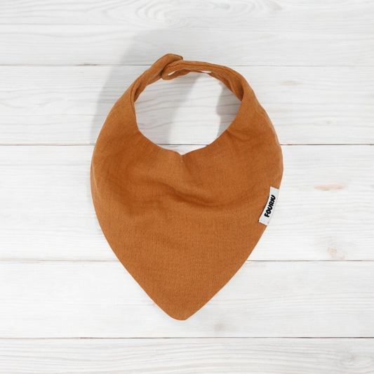 Fouriu Muslin Cotton Bandana Bib- Brown