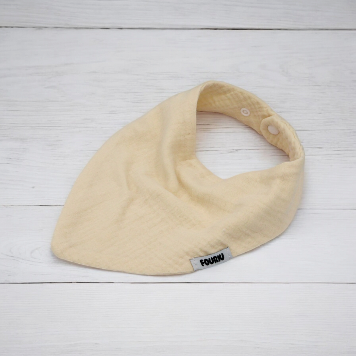 Fouriu Muslin Cotton Bandana Bib- Cream