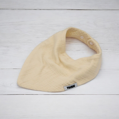 Fouriu Muslin Cotton Bandana Bib- Cream