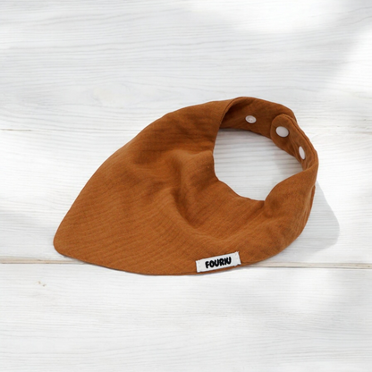 Fouriu Muslin Cotton Bandana Bib- Brown
