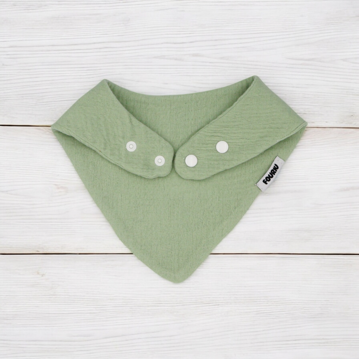 Fouriu Muslin Cotton Bandana Bib- Nile Green