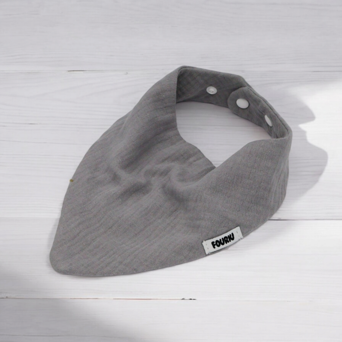 Fouriu Muslin Cotton Bandana Bib- Gray