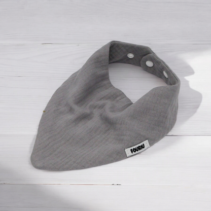 Fouriu Muslin Cotton Bandana Bib- Gray