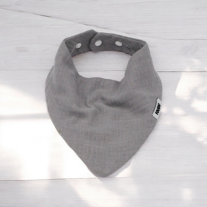 Fouriu Muslin Cotton Bandana Bib- Gray