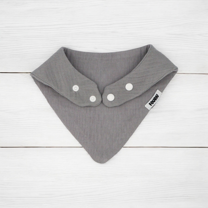 Fouriu Muslin Cotton Bandana Bib- Gray
