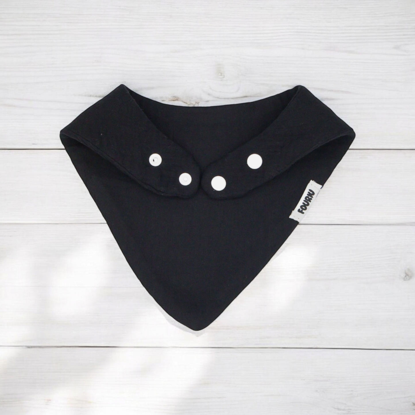 Fouriu Muslin Cotton Bandana Bib- Charcoal Black