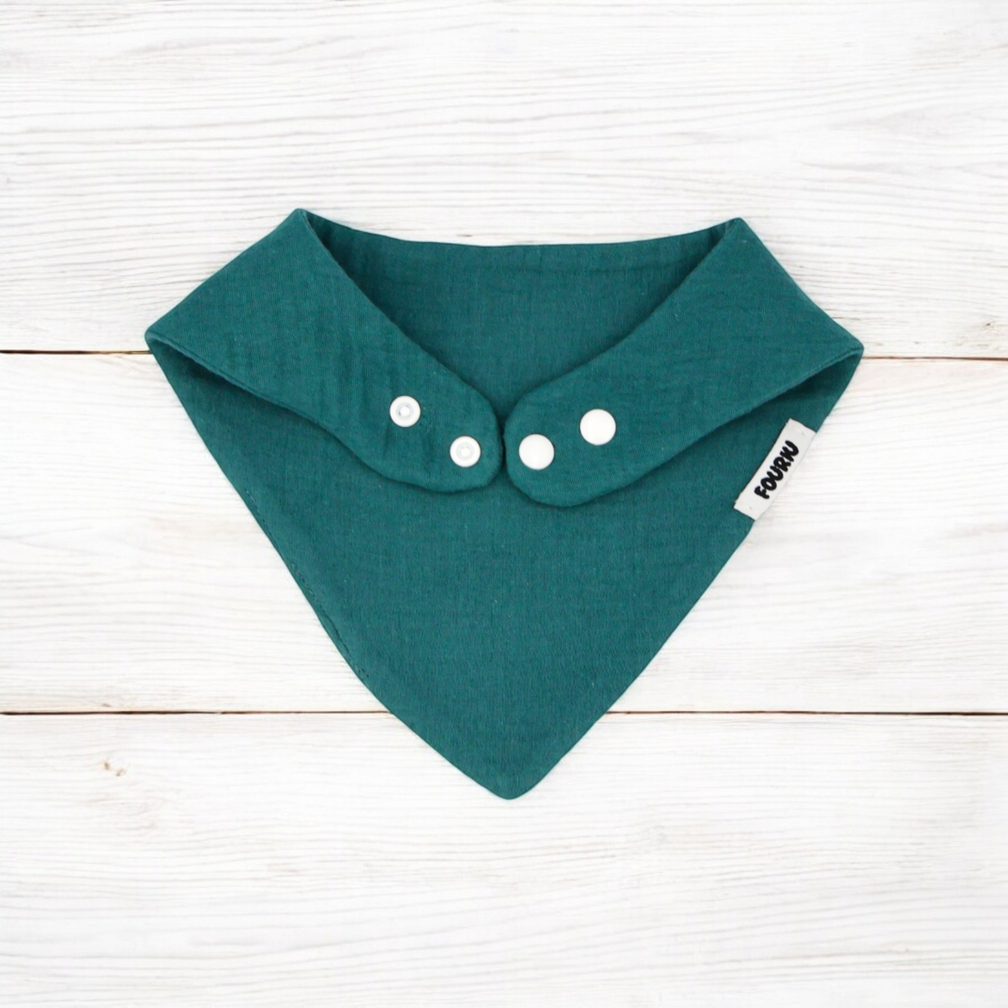 Fouriu Muslin Cotton Bandana Bib- Teal Green