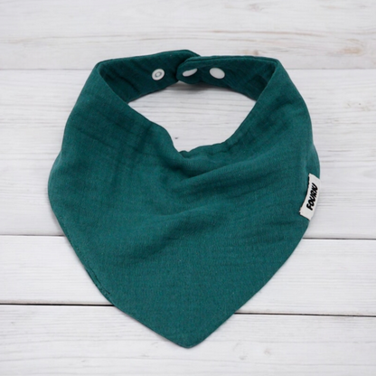 Fouriu Muslin Cotton Bandana Bib- Teal Green