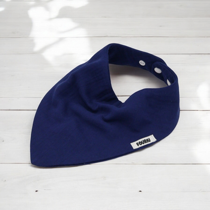 Fouriu Muslin Cotton Bandana Bib- Navy Blue